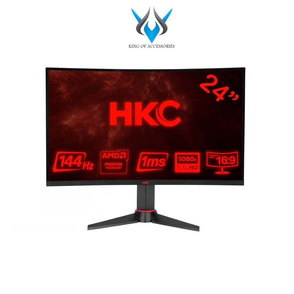 Màn hình máy tính HKC M24G1 24&quot; FullHD 144Hz màn LED cong - kết nối DVI/HDMI (Đen)