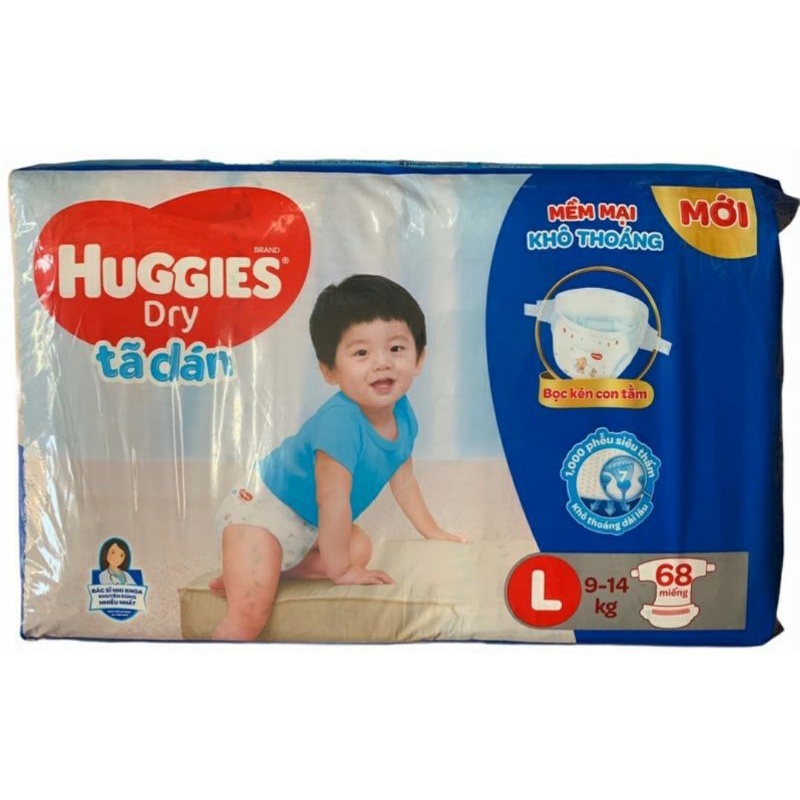 Bỉm - Tả dán HUGGIES SIZE L - 68 MIẾNG ( CHO BÉ 8 - 13KG)