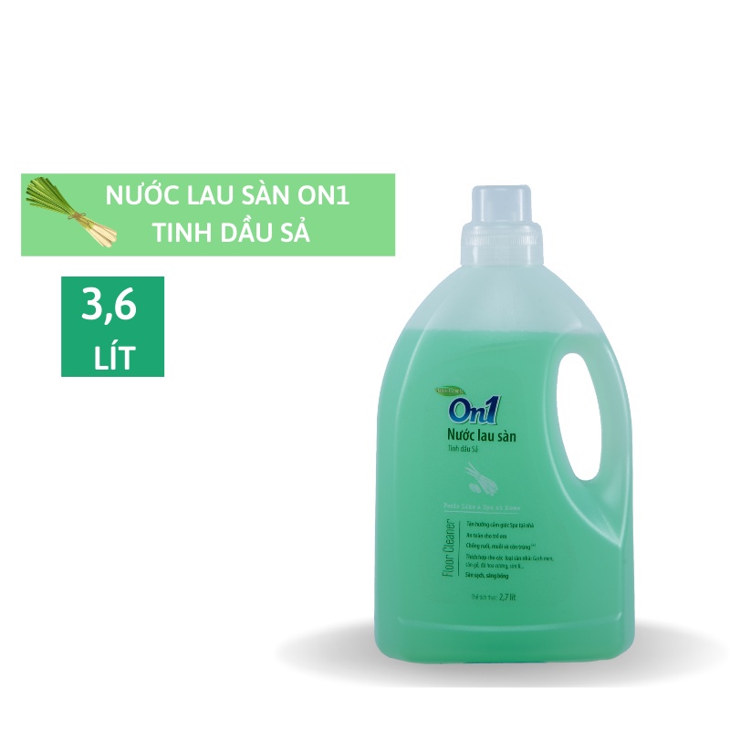 Nước lau sàn On1 tinh dầu Sả 3,6L LC301 sàn sạch, sáng bóng