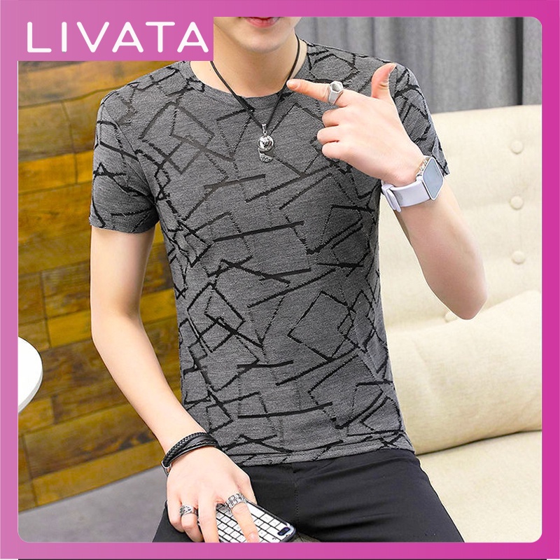 Áo thun nam đẹp tay ngắn cổ tròn form body giá rẻ LIVATA NA547