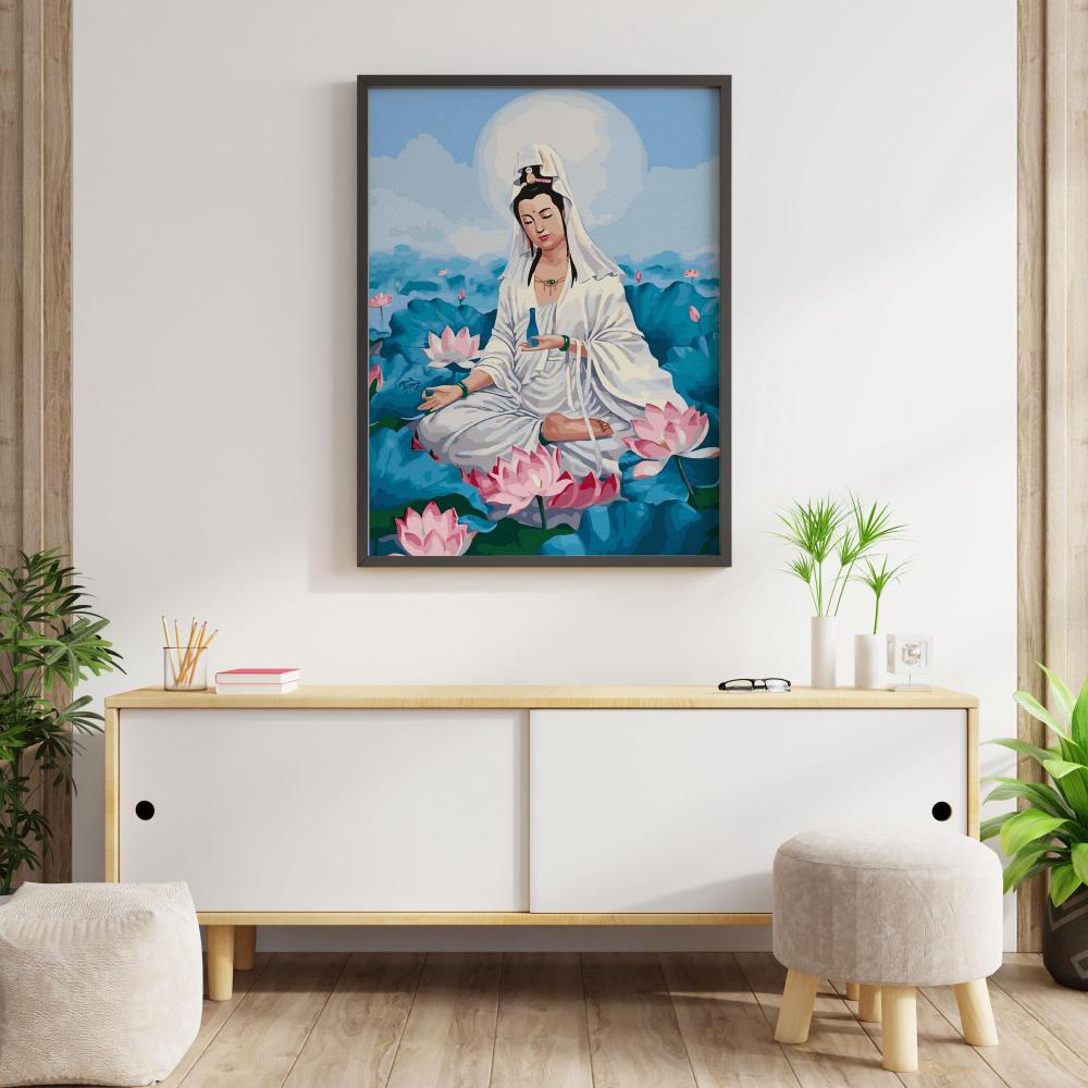 ✅Tranh số hóa Phật Quan Âm đã căng khung 40x50cm