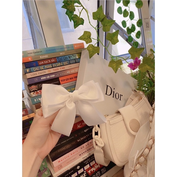 Kẹp tóc satin hai tầng phong cách nữ tính