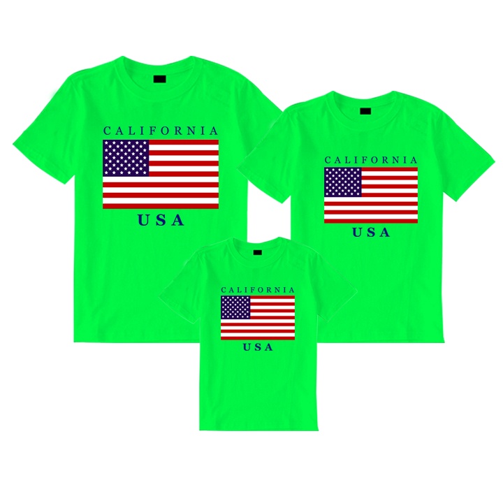 Áo Thun Gia Đình Lá Cờ Mỹ