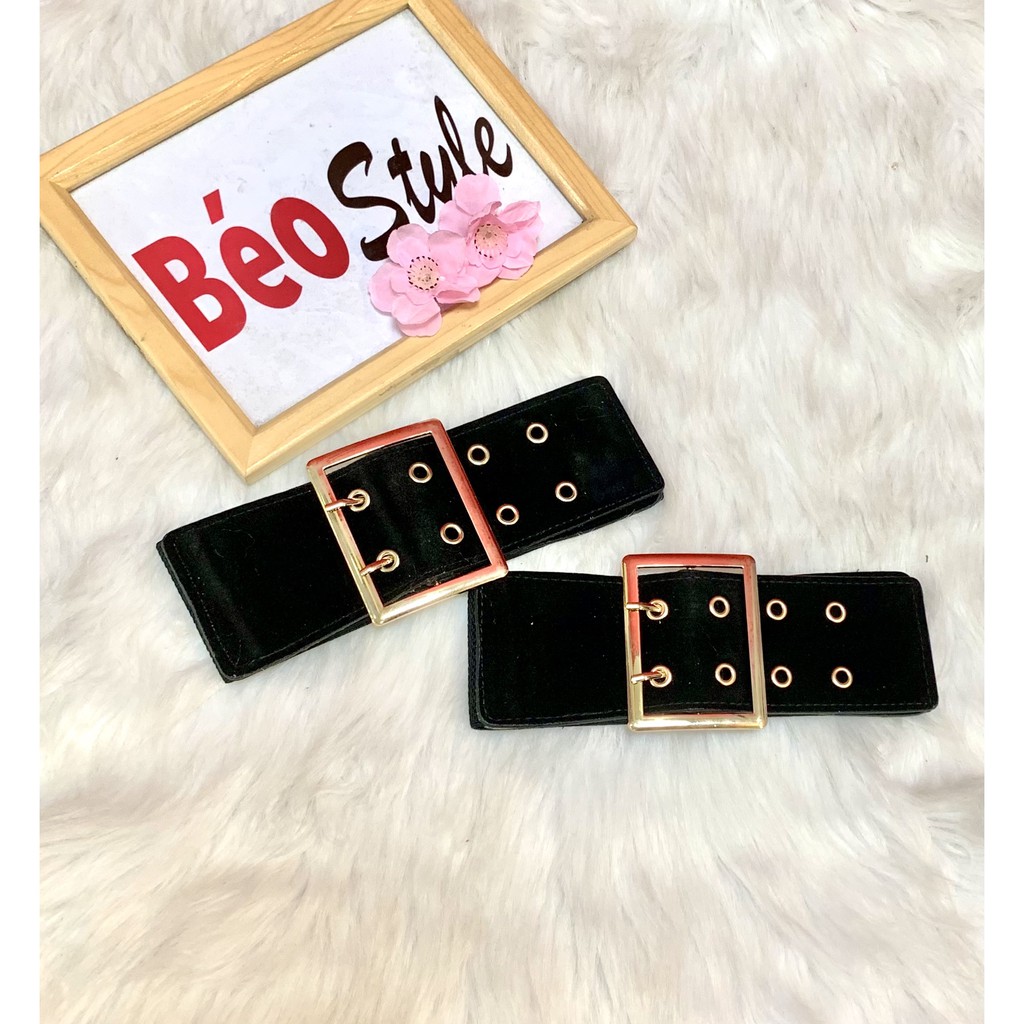 Dây belt nịt bigsize 7cm có lưng thun phối nhung cao cấp béo mập giá rẻ đẹp béo xinh size lớn set áo đầm nữ xinh