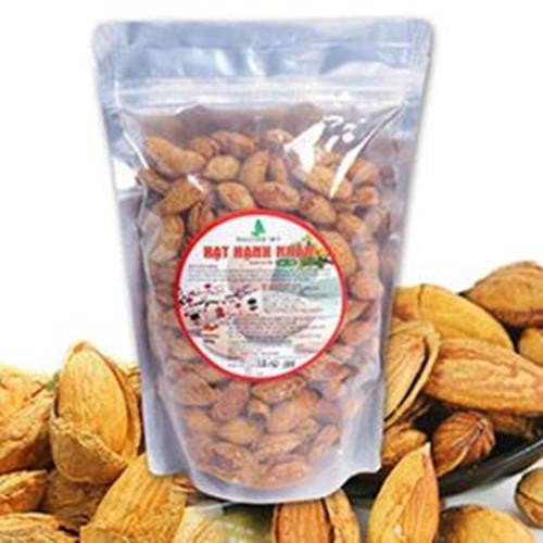 (SALE)1kg Hạt hạnh nhân Mỹ còn vỏ rang bơ 2 gói 500g