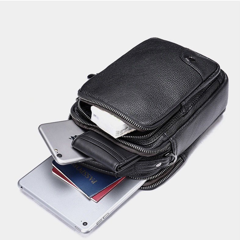 TÚI XÁCH NAM DA THẬT MÀU ĐEN DB175