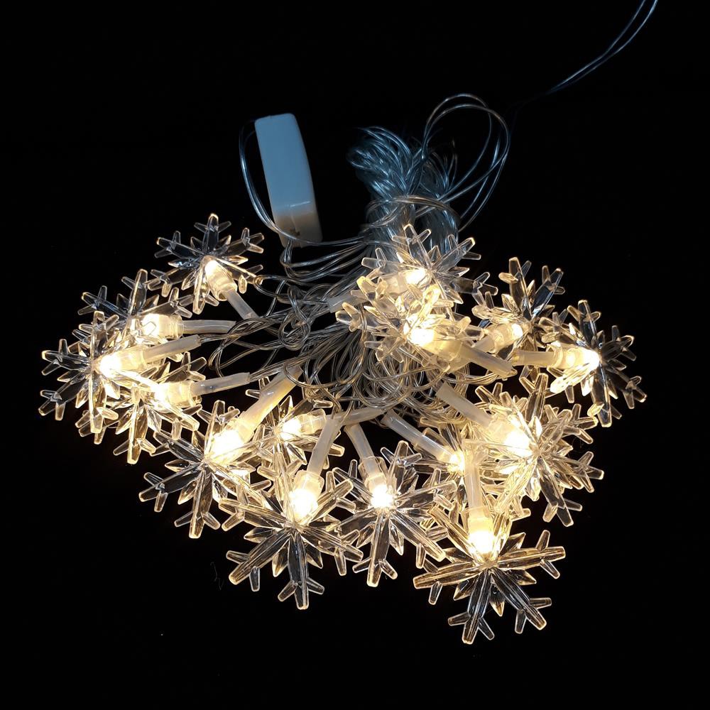 Dây đèn led trang trí cây thông noel tết phòng ngủ loại nháy Hoa tuyết và hình khác dài 4m mã 26004
