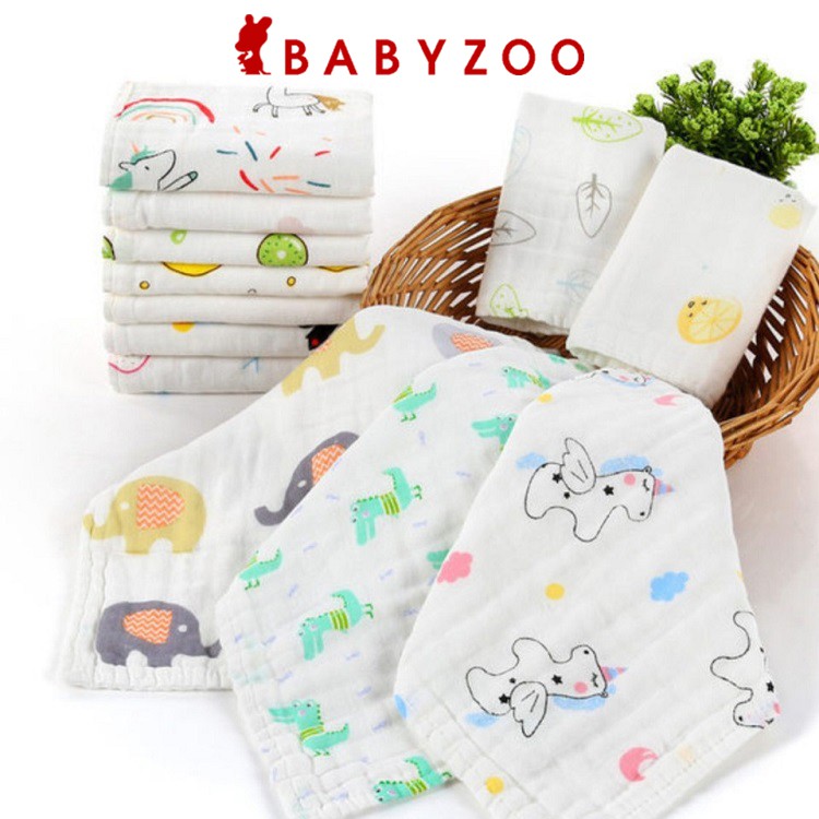 Khăn mặt xô 6 lớp cho bé, khăn xô đa chức năng, đồ sơ sinh Babyzoo