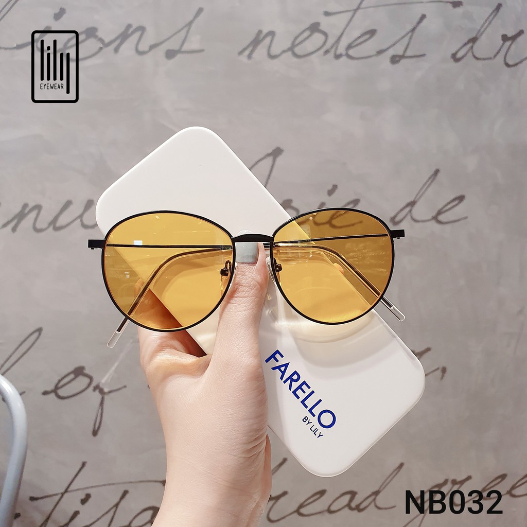 Kính mát nam nữ Lilyeyewear mắt tròn thời trang gọng thanh mảnh nhẹ nhàng thoải mái NB032