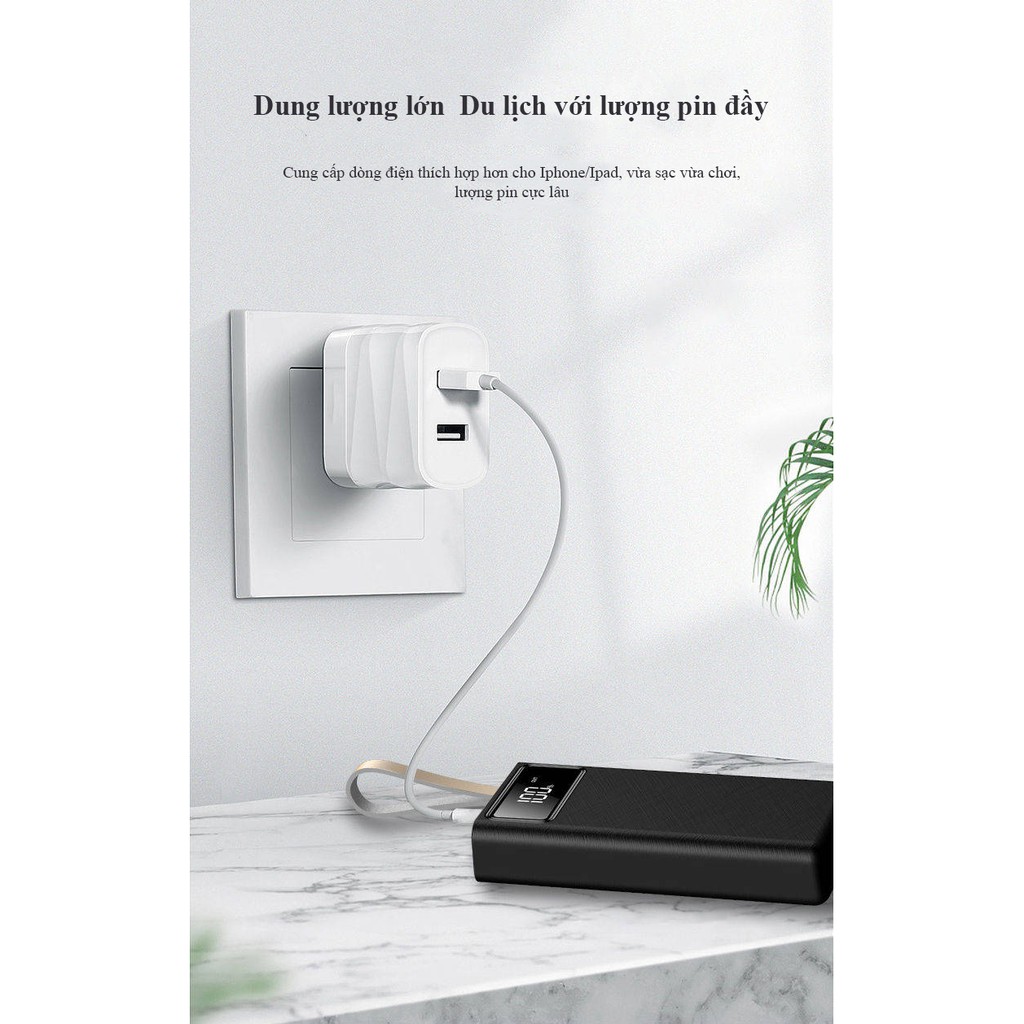 Pin sạc dự phòng 35000mAh DP-01 dung lượng cực lớn, 2 cổng USB ra, 3 cổng vào