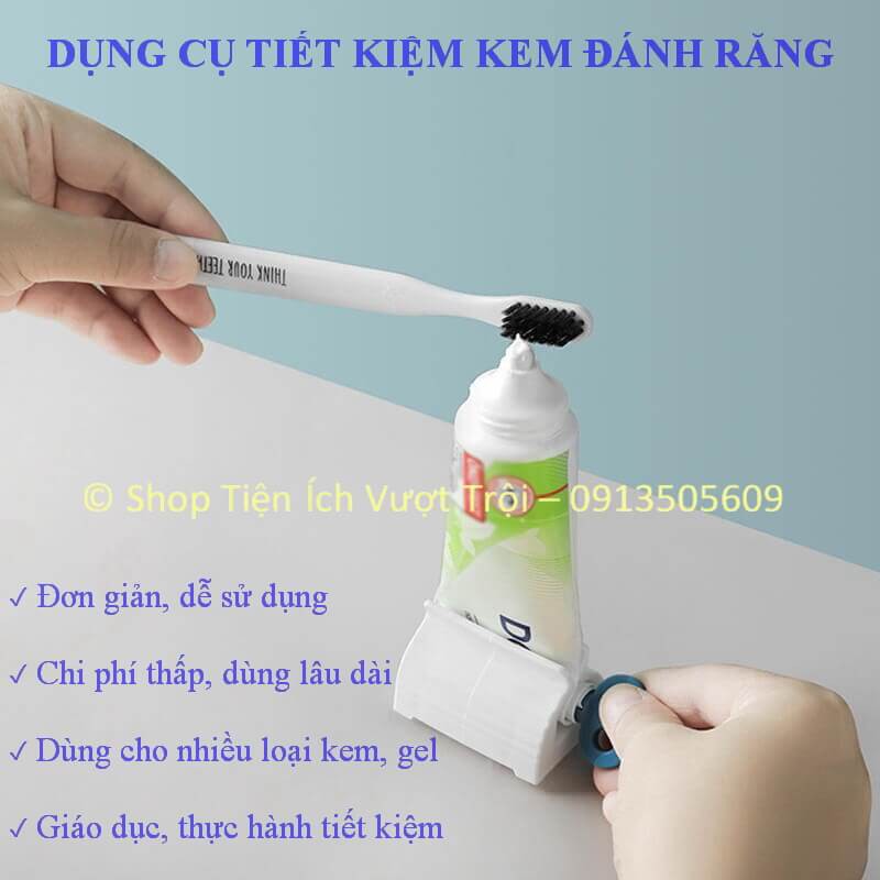 Dụng cụ bóp, lấy kem đánh răng, sữa rửa mặt, kem dưỡng da, nặn, ép các loại kem, gel trong ống nhựa - Tiện Ích Vượt Trội