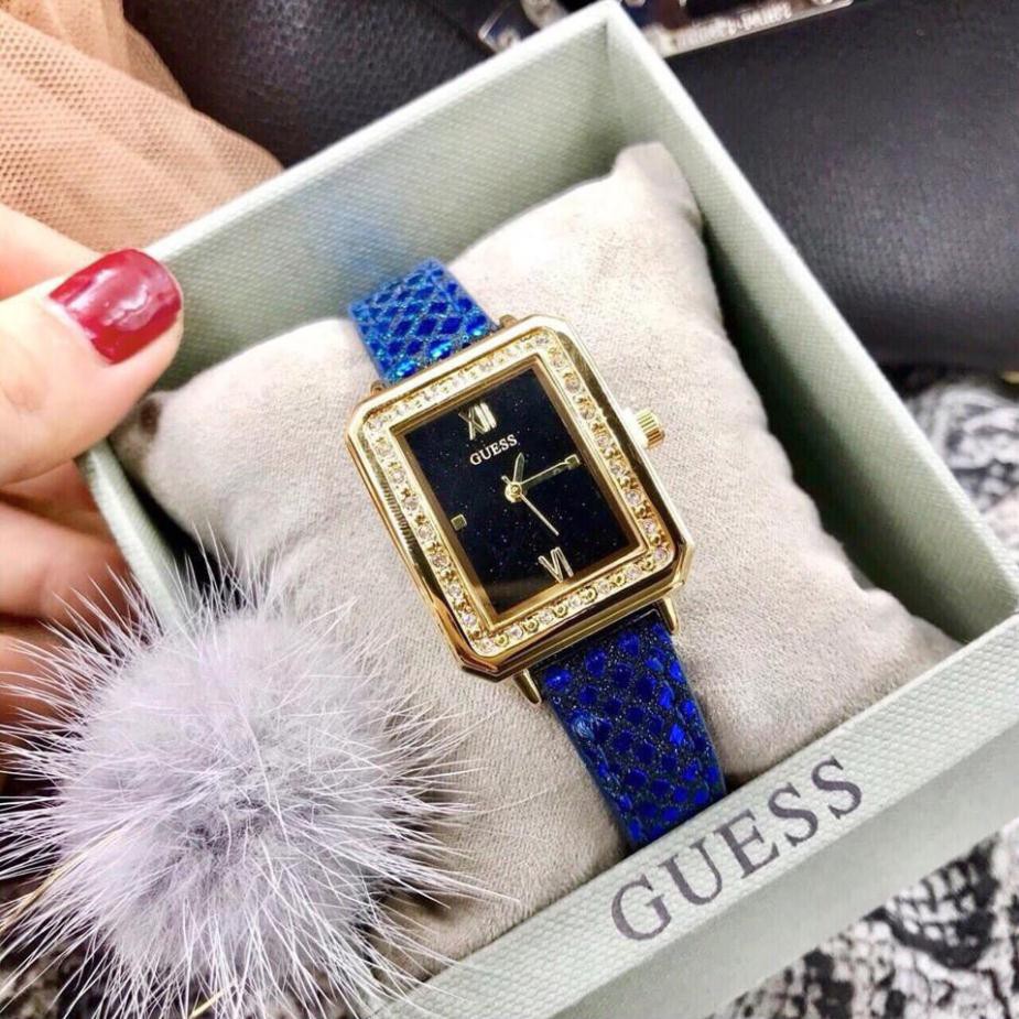 Đồng hồ Nữ Guess dây da kim tuyến đẹp dịu dàng  - Bảo hành 12 tháng
