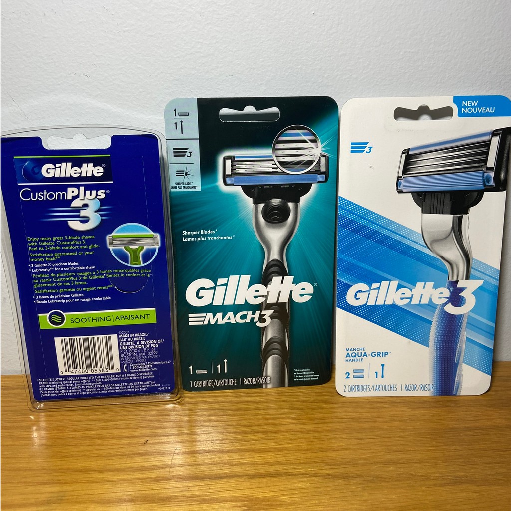 Dao cạo râu Gillette Mach3 Và Custom Plus 3 lưỡi của Mỹ