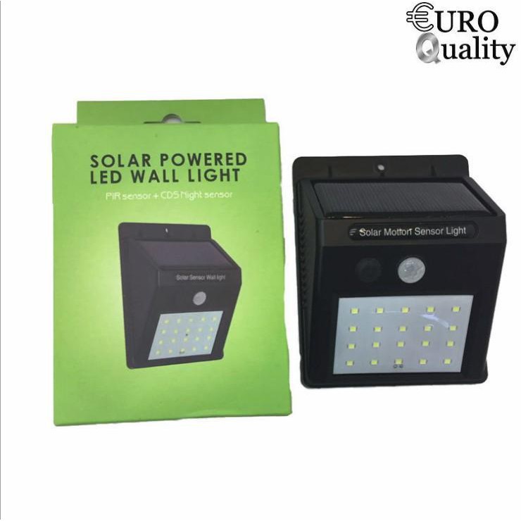 [Euro Quality] Đèn led trang trí cảm biến năng lượng mặt trời 20 LED, gắng tường, trang trí vườn nhà