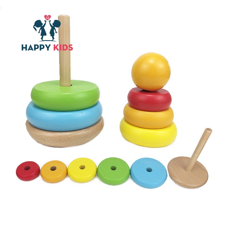 💖Giảm 10%💖  - Tháp Xếp Chồng Xâu Vòng tròn Lớn Nhỏ Phối Hợp Tay Mắt