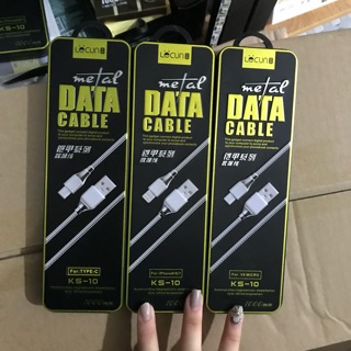 Cáp sạc nhanh dây bọc kim loại chống đứt chính hãng Lecun KS-10