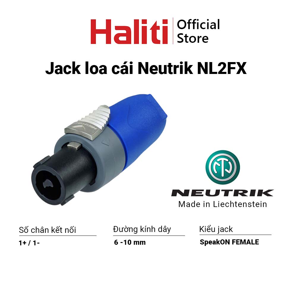 Jack loa Neutrik NL2FX - Giắc loa 2 chân - Jack Neutrik chính hãng - Haliti Phụ kiện Official Store