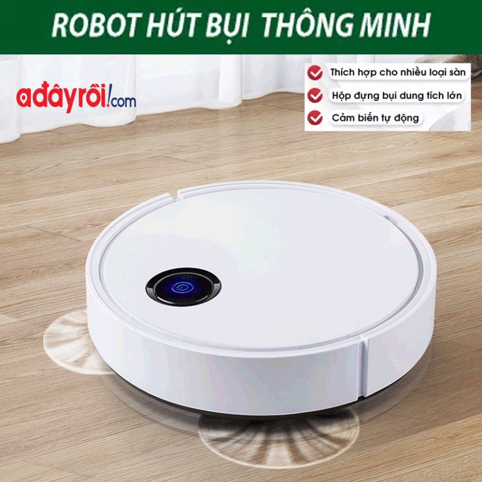 Robot Hút Bụi Lau Nhà Thông MinhES 330 ,  Máy Hút Mạnh, Rô Bốt Kèm Dẻ Lau  GIẢM GIÁ