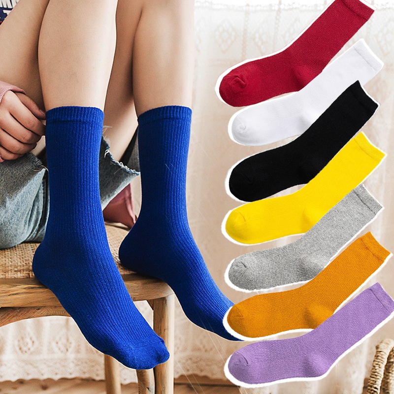 Vớ Cotton Cổ Cao Thoáng Khí Thời Trang Cho Nữ