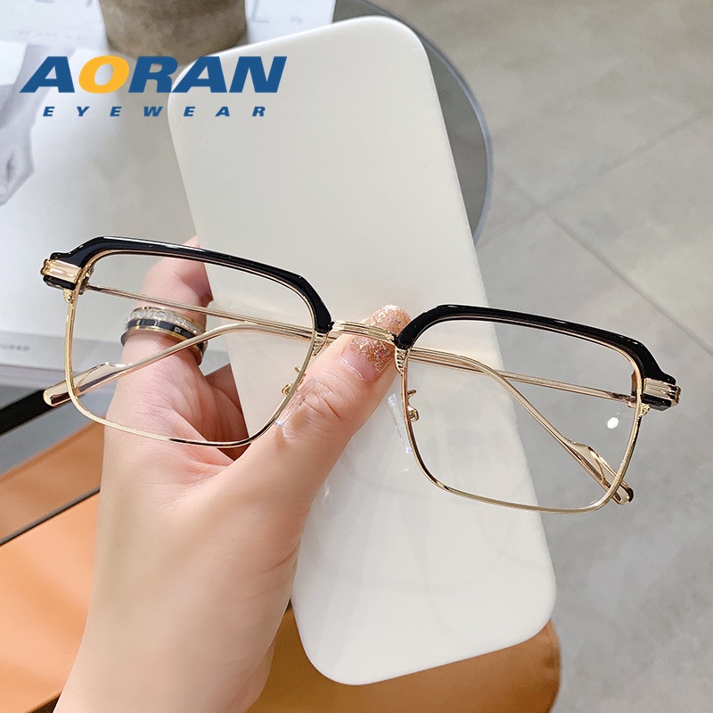 Gọng kính cận vuông kim loại Cao Cấp LOOK , gọng chắc chắn thiết kế thời trang nam nữ 21102