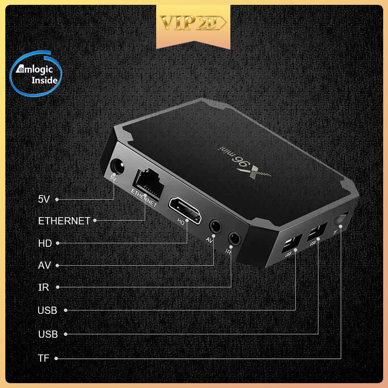 Tv Box Thông Minh X96 2gb 16gb Amlogic S905W Lõi Tứ 2.4ghz Wifi Android 9.0 Và Phụ Kiện