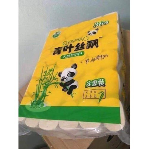 Giấy vệ sinh Sipiao 36 cuộn loại 3kg/túi - Giấy gấu trúc đa năng Baihou