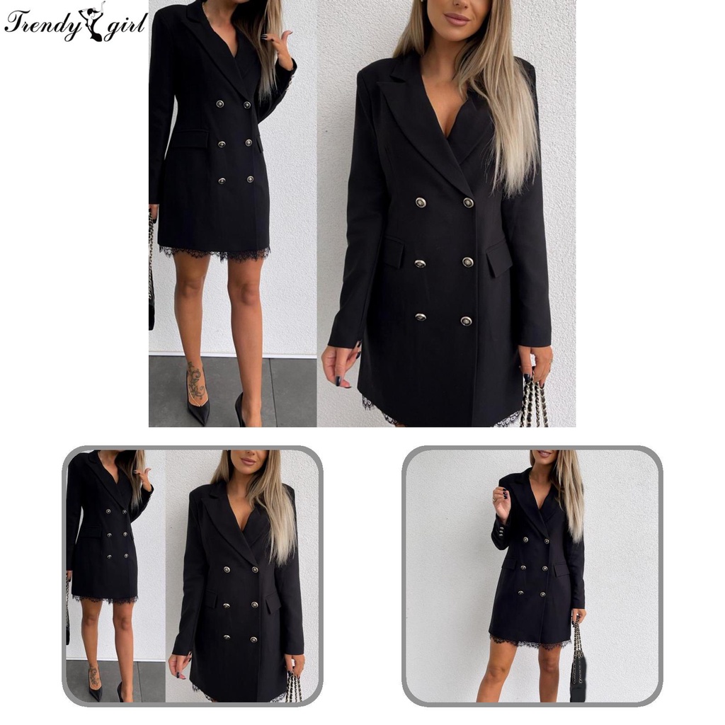 Áo khoác Blazer phối ren màu sắc thời trang cho nữ