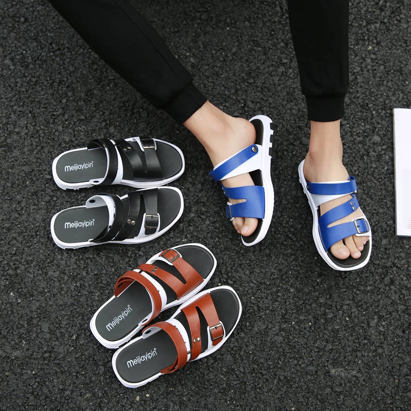 Dép thời trang dép đi biển nam Giày Sandal Nhựa Thoáng Khí Hai Cách Mang Phong Cách Hàn Quốc Mới Mùa Hè