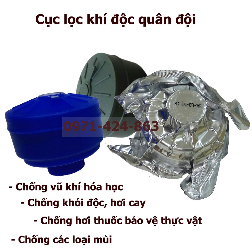 Cục lọc (quả lọc) khí độc quân đội V5 Filter - Chống vũ khí hóa học và khí độc các loại