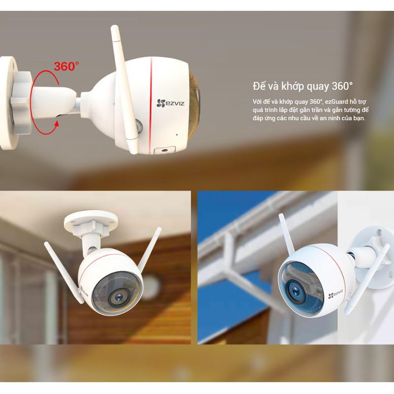 Camera IP Wifi ngoài trời EZVIZ C3W 2MP 1080P (CS-CV310 2MP) Husky Air (Còi + đèn chớp) - Hàng Chính Hãng-Bảo hành 24T