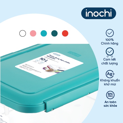 Thùng thực phẩm Inochi- Hokkaido 10L Màu Hồng/Đỏ/Xanh/Trắng