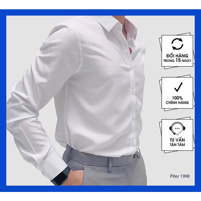 Áo sơ mi nam dài tay cổ bẻ loại vải tốt quảng châu đủ size