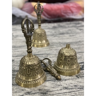 Chuông lắc tay, chuông lắc tây tạng có cán cao 20x9cm