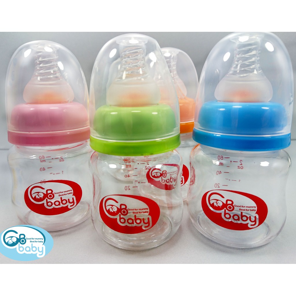 Bình sữa nhựa GB-Baby Cổ hẹp 60ml 120ml 240ml Chính Hãng Cổ Hẹp Kèm van chống sặc