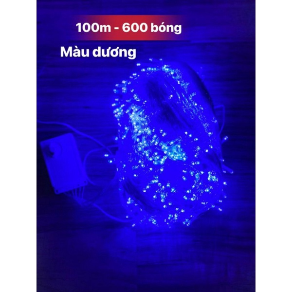 Dây đèn led trang trí 100m 600 bóng nhấp nháy có nút điều khiển nhiều chế độ