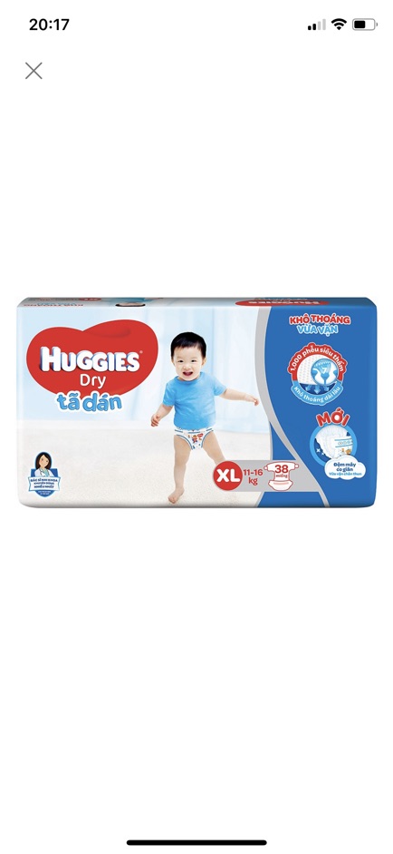 Tã dán sơ sinh huggies dry newborn S56