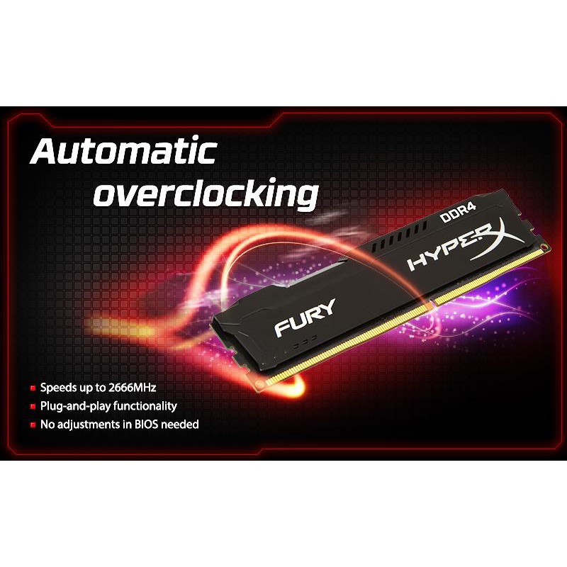 Ram Kingston HyperX Fury 8GB DDR4 2400MHz Chính Hãng - Bảo hành 36 tháng 1 đổi 1