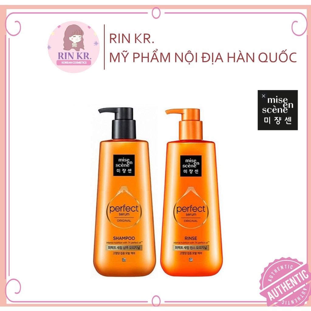 Dầu Gội, Dầu Xả Sạch gàu, hết ngứa Dạng Serum Giàu Dưỡng Chất Mise En Scene Perfect Serum 680ml_Nội địa Hàn