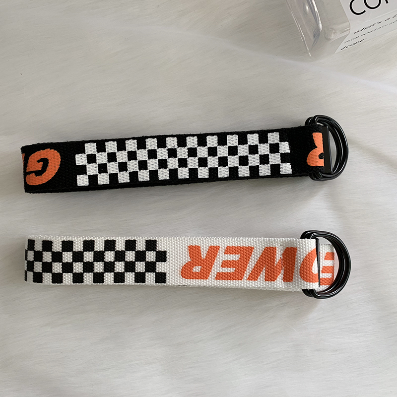 Thắt lưng canvas in chữ thời trang cho nam