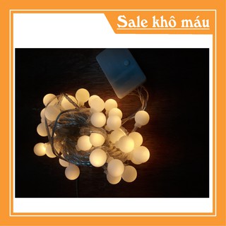 [SALE SẬP SÀN] Dây Đèn Led Trang Trí Cherry Ball Dài 6 Mét 40 Bóng Tròn Ánh Sáng Vàng Nắng, Có Phích Nối Dài Dây