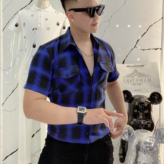 Áo sơ mi nam bbr kẻ sọc 2 túi ngực