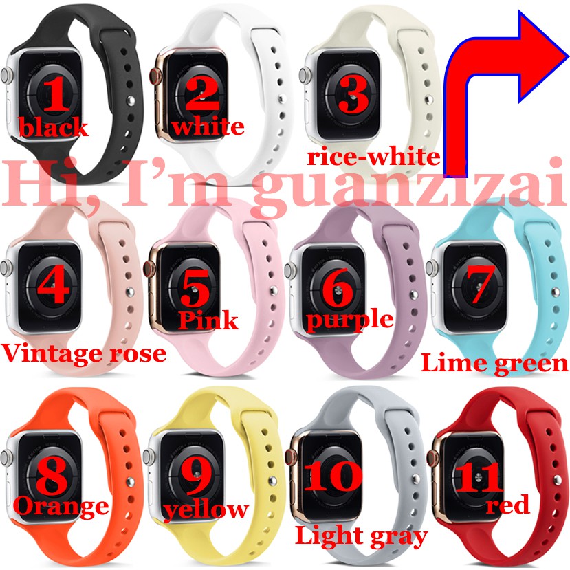 Dây đồng hồ bằng silicone thay thế cho Apple iWatch 1/2/3/4/5/6/se 42mm/44mm/38mm/40mm