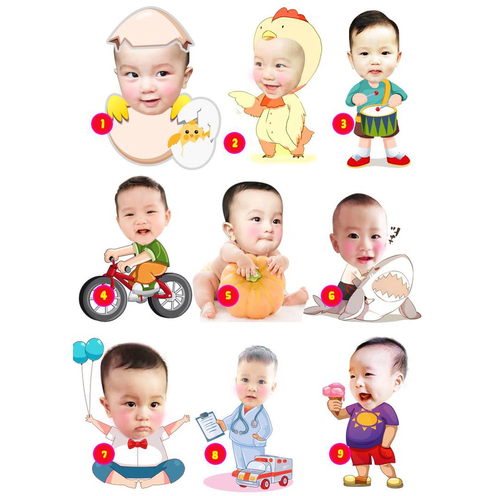 Chibi thiết kế (20cm-60cm) tiệc thôi nôi, trang trí sinh nhật INBOX CHỌN MẪU Ạ