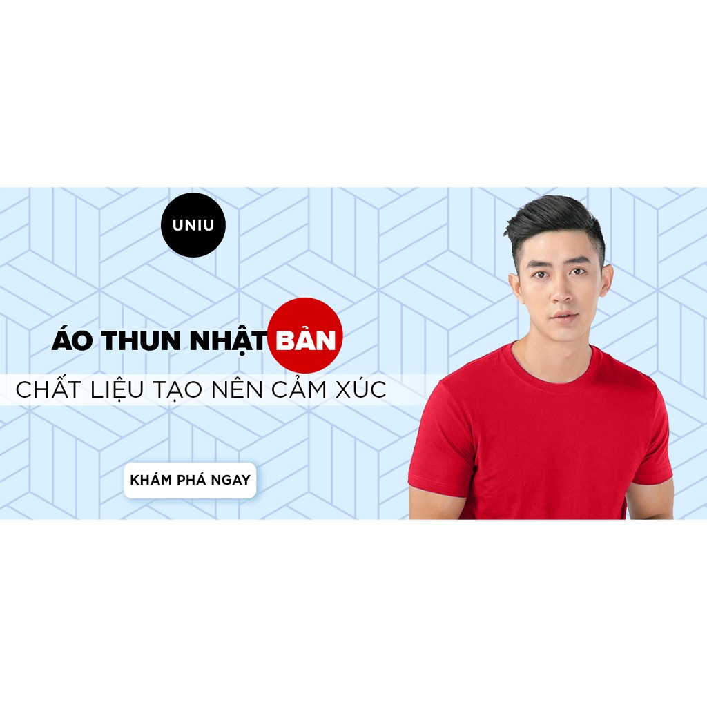 Áo thun trơn nam cổ tim UNIU màu rêu đậm