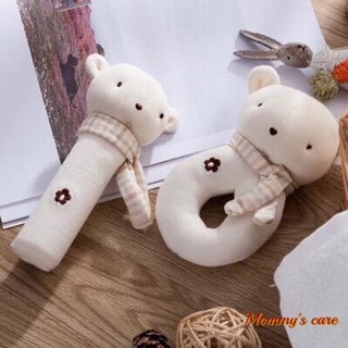 Sét 2 xúc xăc đồ chơi cầm tay cho be hình thú 100% organic cotton không tẩy nhuộm hóa chất an toàn cho bé sơ sinh