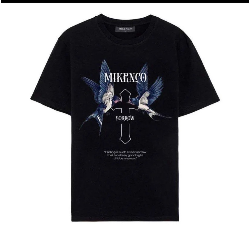Áo Phông Cổ Tròn MIKEENCO Phong Cách Chữ Thập SOROM Sành Điệu, Bản Mẫu Cotton Mịn Thấm Hút Mồ Hôi Thoải Mái Hoạt Động