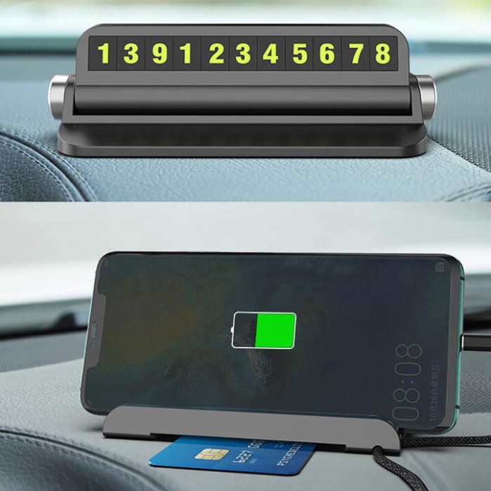 Sản Phẩm Bảng số kiêm giá đỡ điện thoại trên taplo ô tô, xe hơi số phản quang BSDT-Z1