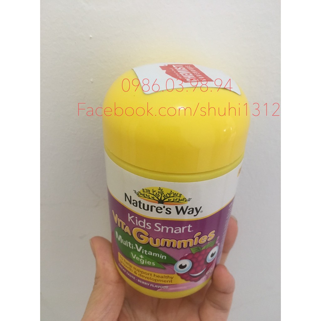 Kẹo Vita Gummies Multivitamin Và Vegies của Natures Way Bổ Sung Vitamin Tổng Hợp Và Rau Củ Quả