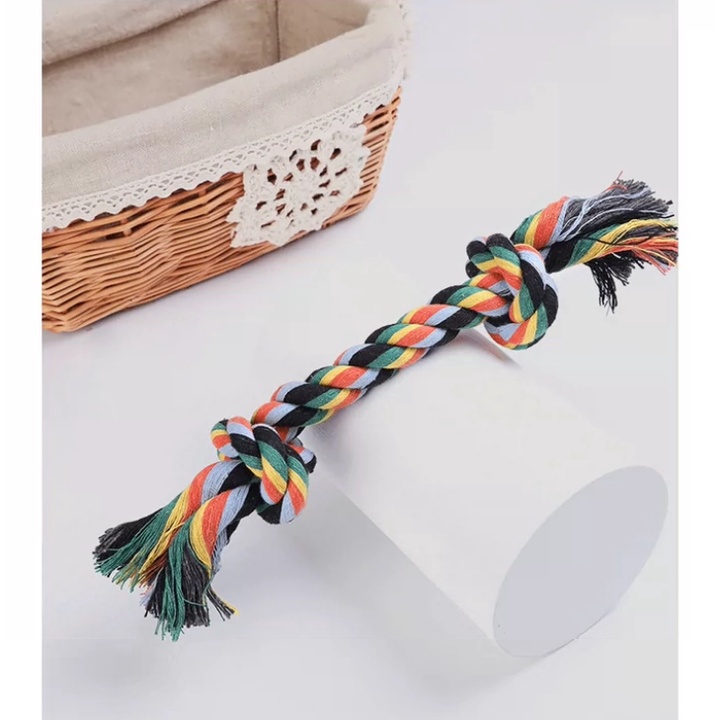Dây bện hình xương nhiều màu chất liệu cotton bền đẹp giảm stress và sạch răng cho chó mèo