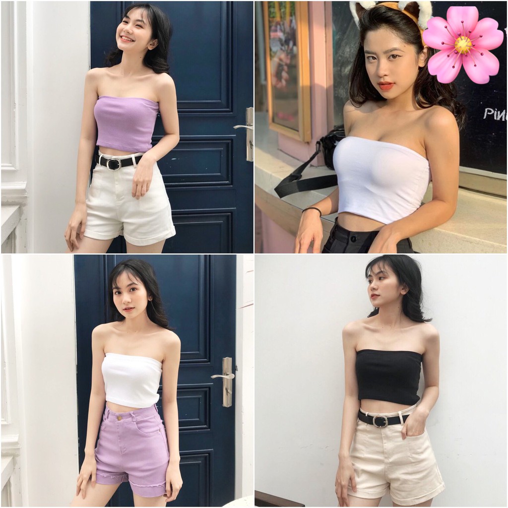 [Mã FAMAYWA giảm 10K đơn 50K] Áo croptop quây thun len tăm nữ, Áo thun quây ngực cực xinh , Bo viền xịn sò hottrent | BigBuy360 - bigbuy360.vn